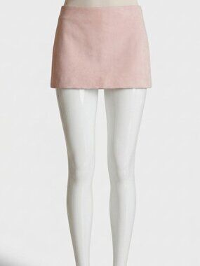 Khaite Women's Pink Jett Suede Mini Skirt Size 6